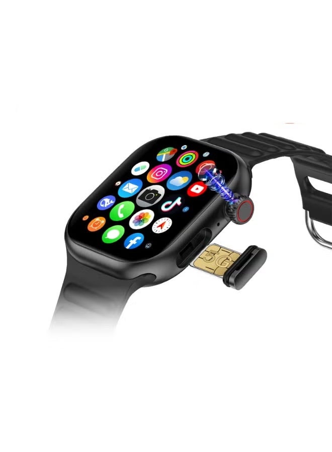 Modio ST15 5G Android Smartwatch 2.2 Inch Display 5G Sim Card Support and 3 Pair Straps Designed for Ladies and Gents Black - Image 1